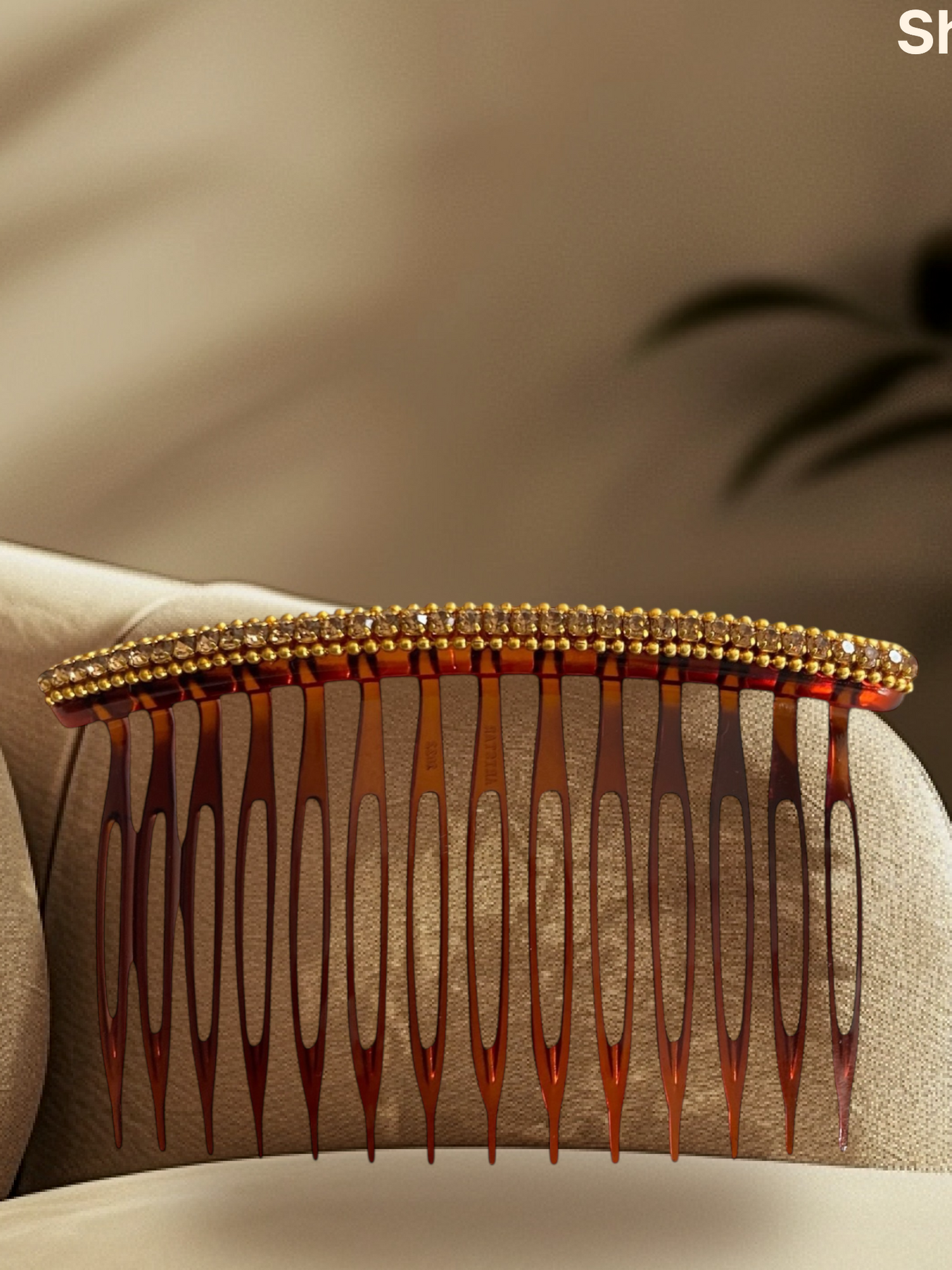 Side comb with crystals