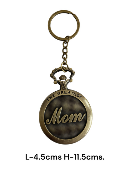 The Greatest Mom Vintage Pocket Watch Keychain