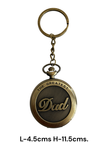 The Greatest Dad Vintage Pocket Watch Keychain.
