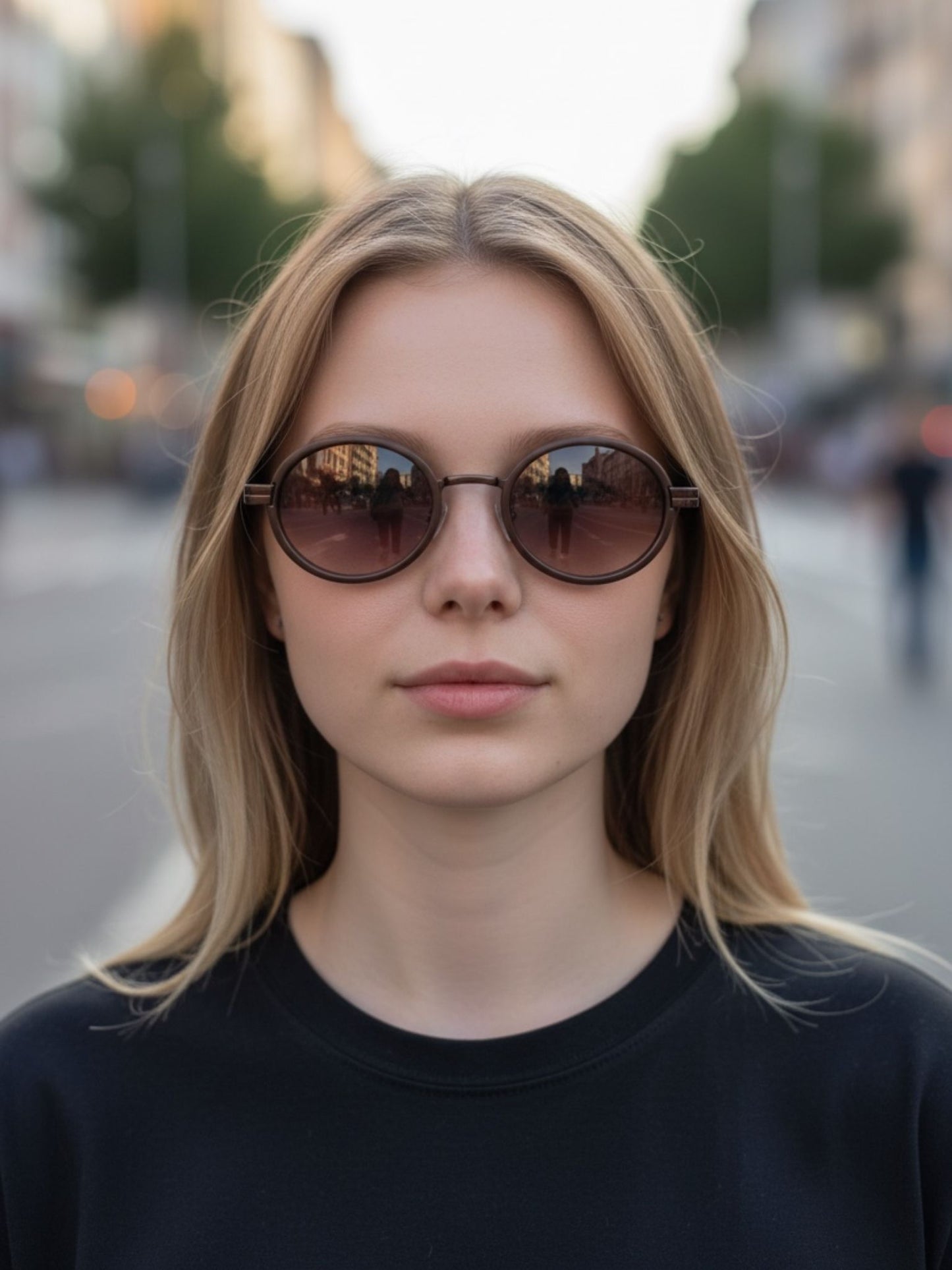 Classic Oval Metal Frame Sunglasses