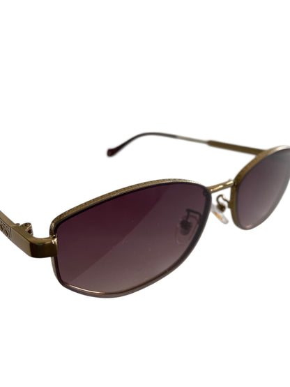 Brown Flatter Metal Frame Sunglasses
