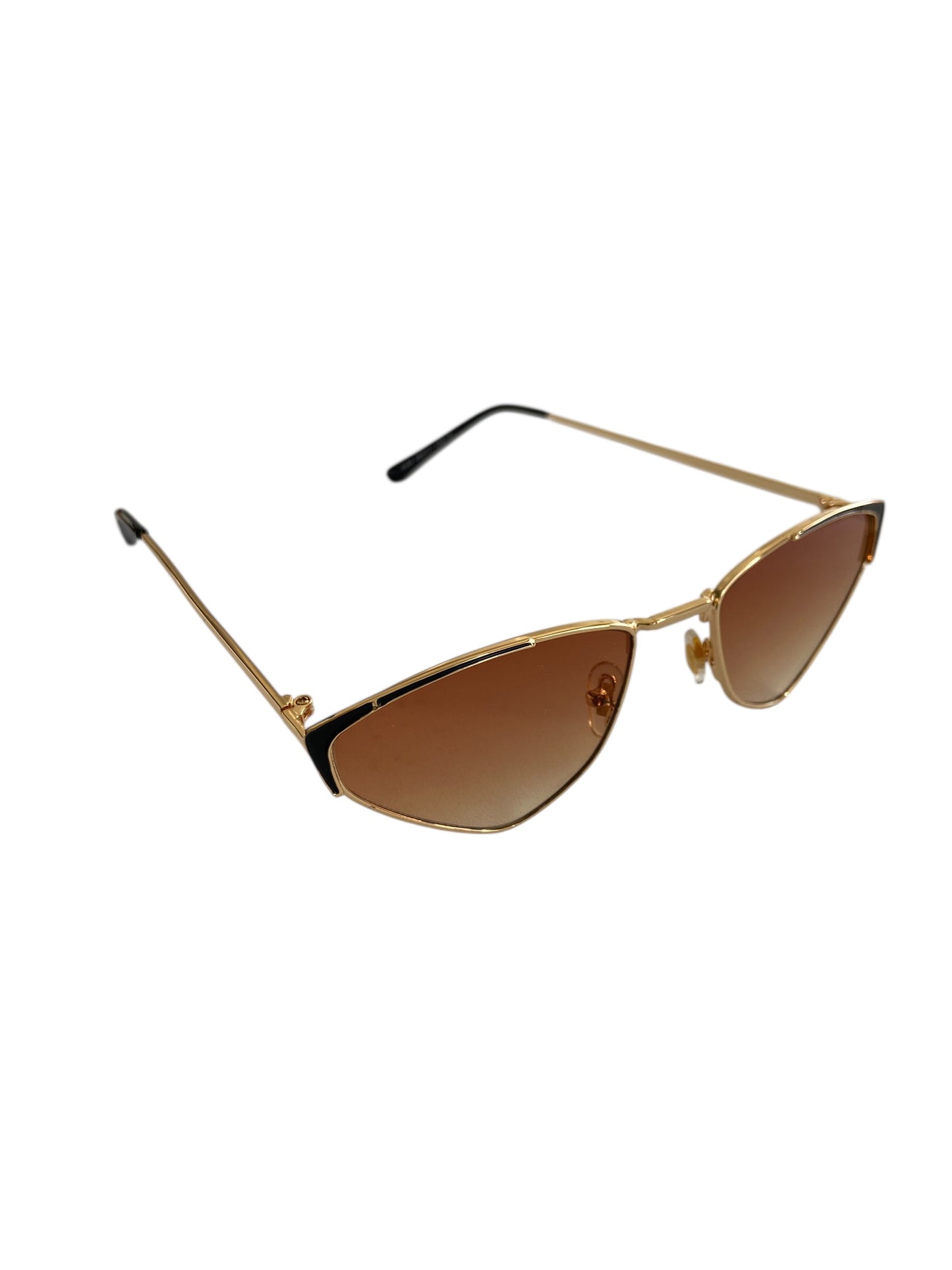 Brown abstractangle Metal Frame Sunglasses